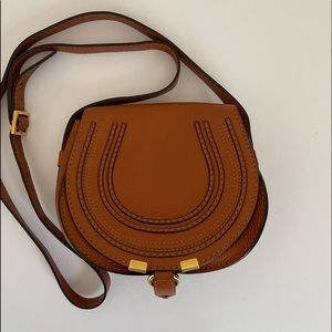 Chloe Mini Marcie saddle bag in grained calfskin